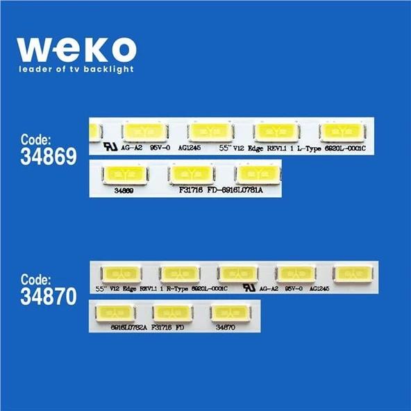 Beko B55 Lep 6WV 55'' İnç 2 Adet Tv Led Bar ( Tvnizin içindeki led barla aynısı olduğunu görmeden almayınız. Led bar ürünlerinde paket açıldığında iade kabul edilmemektedir. ) - Resim 2