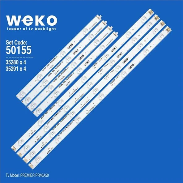 Premier PR40A50 40'' İnç 8 Adet Tv Led Bar ( Tvnizin içindeki led barla aynısı olduğunu görmeden almayınız. Led bar ürünlerinde paket açıldığında iade kabul edilmemektedir. ) ürün görseli 1