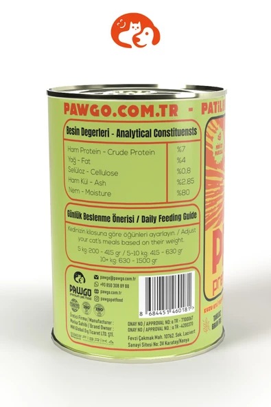 Pawgo Lamb Luxe | Kuzulu | 400g X 12 | Parça Etli | Kedi Yaş Mama | - 2