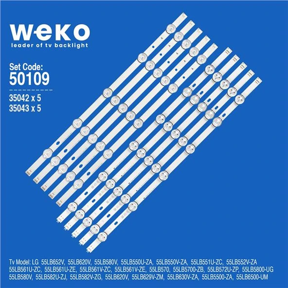 Lg 55LB5500-Za 55'' İnç 10 Adet Tv Led Bar ( Tvnizin içindeki led barla aynısı olduğunu görmeden almayınız. Led bar ürünlerinde paket açıldığında iade kabul edilmemektedir. ) ürün görseli 1