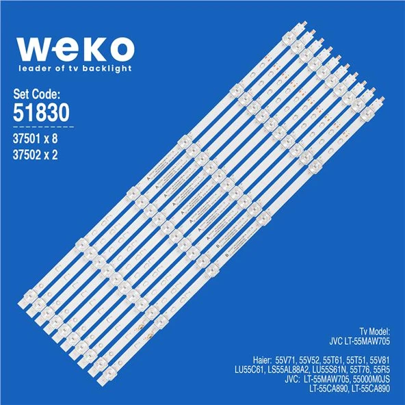 Haier 55R5 55'' 10 Adet Tv Led Bar ( Tvnizin içindeki led barla aynısı olduğunu görmeden almayınız. Led bar ürünlerinde paket açıldığında iade kabul edilmemektedir. ) ürün görseli