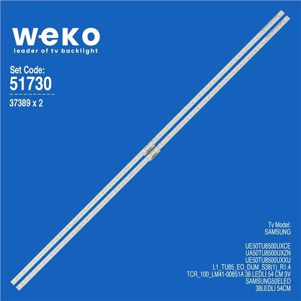 Samsung UE50TU8500UXXU 50'' 2 Adet Tv Led Bar ( Tvnizin içindeki led barla aynısı olduğunu görmeden almayınız. Led bar ürünlerinde paket açıldığında iade kabul edilmemektedir. ) - 1