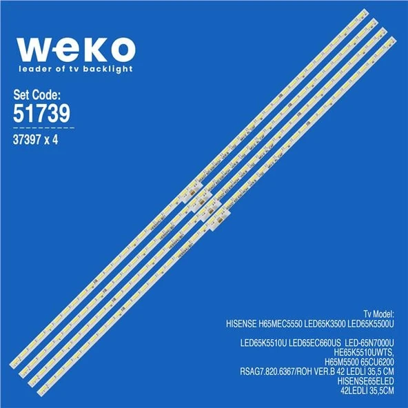 Hisense LED65K5500U 65'' 4 Adet Tv Led Bar ( Tvnizin içindeki led barla aynısı olduğunu görmeden almayınız. Led bar ürünlerinde paket açıldığında iade kabul edilmemektedir. ) ürün görseli