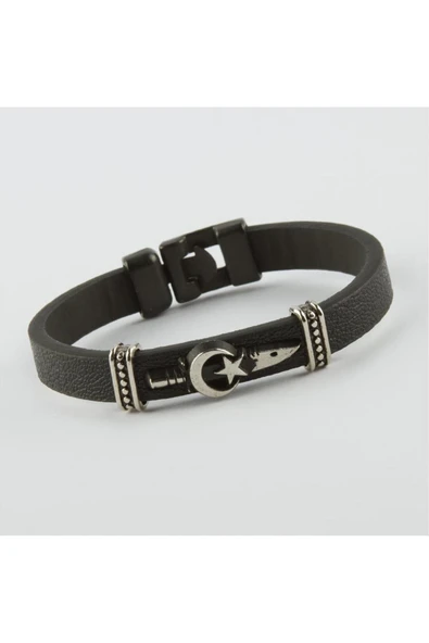 Ay Yıldız Kaliteli Suni Deri Bileklik - 2