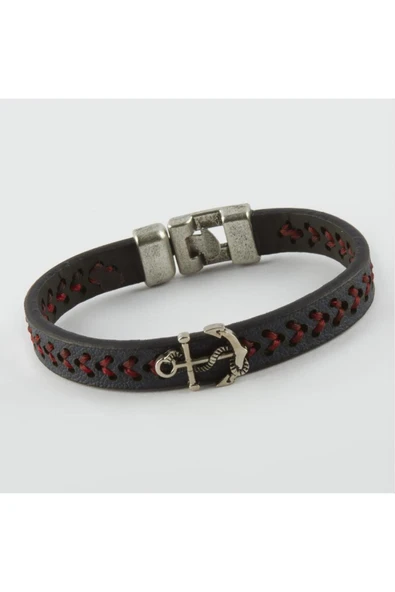 Çapa Figürlü Kaliteli Suni Deri Bileklik ürün görseli