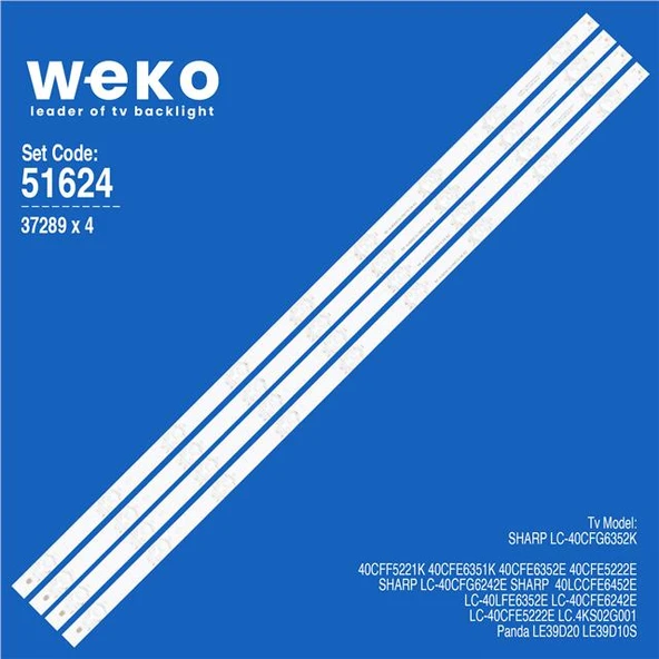Sharp LC-40CFE6242E, 40'' 4 Adet Tv Led Bar ( Tvnizin içindeki led barla aynısı olduğunu görmeden almayınız. Led bar ürünlerinde paket açıldığında iade kabul edilmemektedir. ) ürün görseli 1