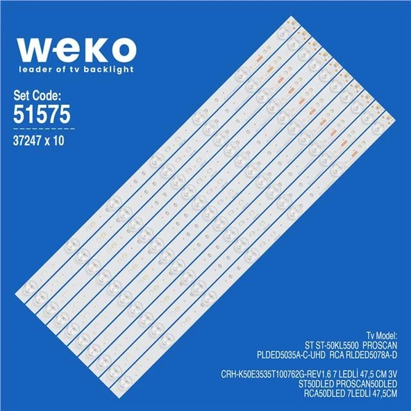 Proscan PLDED5035A-C-UHD 50'' 10 Adet Tv Led Bar ( Tvnizin içindeki led barla aynısı olduğunu görmeden almayınız. Led bar ürünlerinde paket açıldığında iade kabul edilmemektedir. ) ürün görseli 1