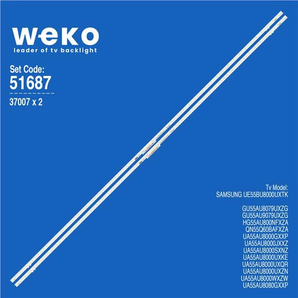 Samsung UA55AU9000UXZN 55'' 2  Adet Tv Led Bar ( Tvnizin içindeki led barla aynısı olduğunu görmeden almayınız. Led bar ürünlerinde paket açıldığında iade kabul edilmemektedir. ) ürün görseli 1