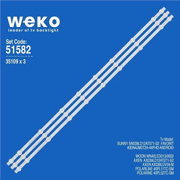 Favorit 40DN4JM3T2A-44FHD 40'' 3 Adet Tv Led Bar ( Tvnizin içindeki led barla aynısı olduğunu görmeden almayınız. Led bar ürünlerinde paket açıldığında iade kabul edilmemektedir. ) ürün görseli 1