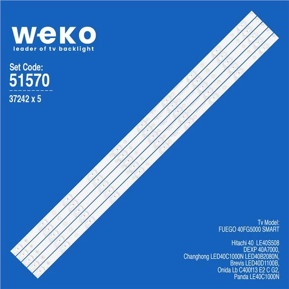 Fuego 40EL610ANDT 40'' 5 Adet Tv Led Bar ( Tvnizin içindeki led barla aynısı olduğunu görmeden almayınız. Led bar ürünlerinde paket açıldığında iade kabul edilmemektedir. ) ürün görseli