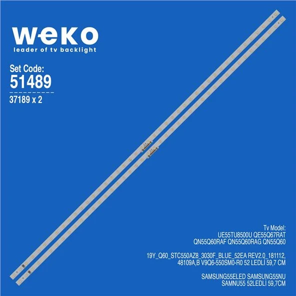 Samsung QE55Q60RAT 55'' 2 Adet Tv Led Bar ( Tvnizin içindeki led barla aynısı olduğunu görmeden almayınız. Led bar ürünlerinde paket açıldığında iade kabul edilmemektedir. ) - 1