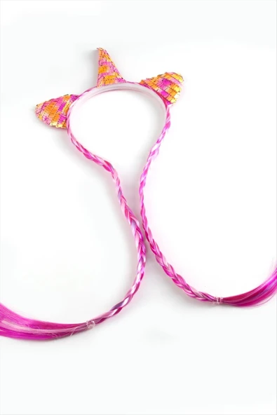 Unicrn Renkli Kulaklı Örgülü Taç ürün görseli