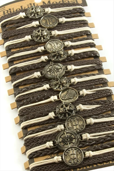 Metal Aparatlı Vinlex Deri Bileklik - Resim 3