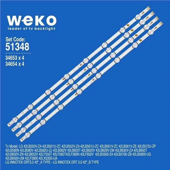 Lg 42LB620V 42'' 4 Adet Tv Led Bar ( Tvnizin içindeki led barla aynısı olduğunu görmeden almayınız. Led bar ürünlerinde paket açıldığında iade kabul edilmemektedir. ) ürün görseli 1