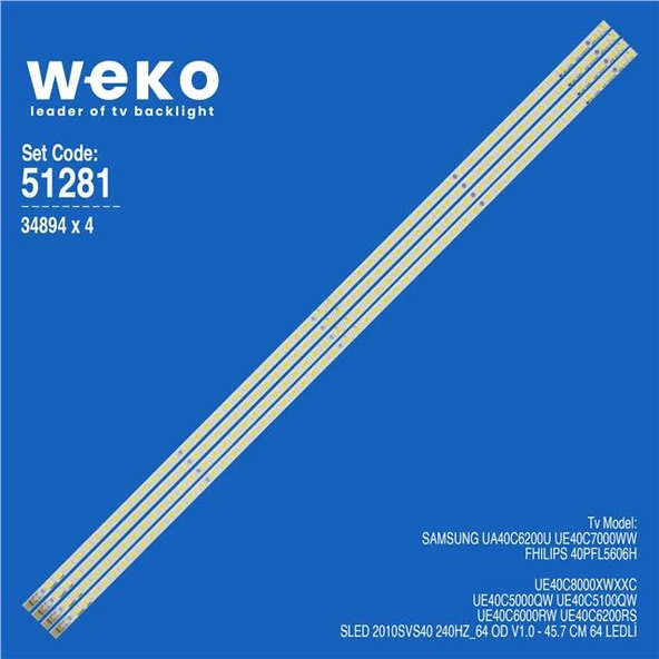 Samsung UE40C6200RS 40'' 4 Adet Tv Led Bar ( Tvnizin içindeki led barla aynısı olduğunu görmeden almayınız. Led bar ürünlerinde paket açıldığında iade kabul edilmemektedir. ) - Resim 2