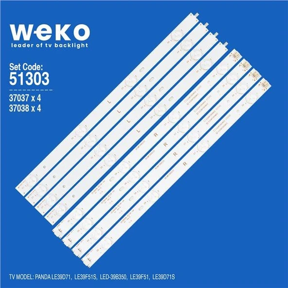 Panda LED-39B350 39'' İnç 8 Adet Tv Led Bar ( Tvnizin içindeki led barla aynısı olduğunu görmeden almayınız. Led bar ürünlerinde paket açıldığında iade kabul edilmemektedir. ) ürün görseli 1