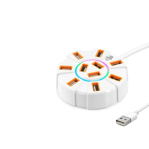 Usb Hub 10*Usb 1.2M Beyaz HDX7034 ürün görseli