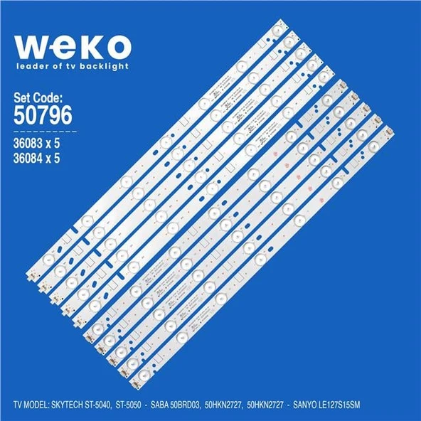 Saba 50HKN2727 50'' İnç 10 Adet Tv Led Bar (Seri 2) ( Tvnizin içindeki led barla aynısı olduğunu görmeden almayınız. Led bar ürünlerinde paket açıldığında iade kabul edilmemektedir. ) ürün görseli