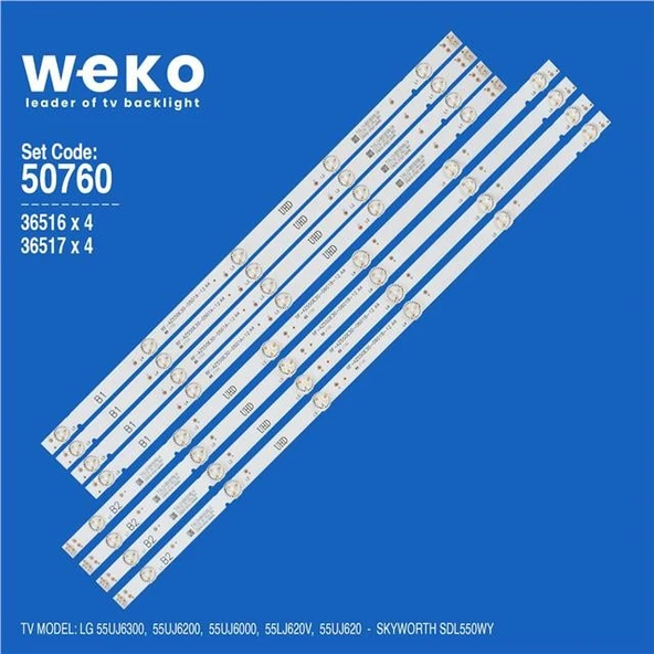 Skyworth SDL550WY 55'' İnç 8 Adet Tv Led Bar ( Tvnizin içindeki led barla aynısı olduğunu görmeden almayınız. Led bar ürünlerinde paket açıldığında iade kabul edilmemektedir. ) ürün görseli