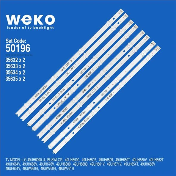 Lg 49UH6110 49'' İnç 8 Adet Tv Led Bar ( Tvnizin içindeki led barla aynısı olduğunu görmeden almayınız. Led bar ürünlerinde paket açıldığında iade kabul edilmemektedir. ) ürün görseli