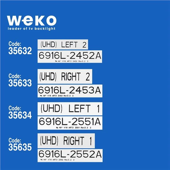 Lg 49UH6110 49'' İnç 8 Adet Tv Led Bar ( Tvnizin içindeki led barla aynısı olduğunu görmeden almayınız. Led bar ürünlerinde paket açıldığında iade kabul edilmemektedir. ) - Resim 2