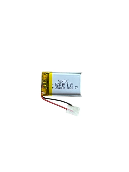502030 3.7V 250 MAh Li-Polymer Pil Devreli/1.5A ürün görseli