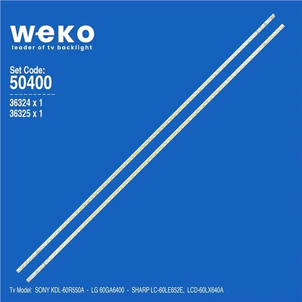 Sharp LCD-60LX640A 60'' İnç 2 Adet Tv Led Bar ( Tvnizin içindeki led barla aynısı olduğunu görmeden almayınız. Led bar ürünlerinde paket açıldığında iade kabul edilmemektedir. ) ürün görseli