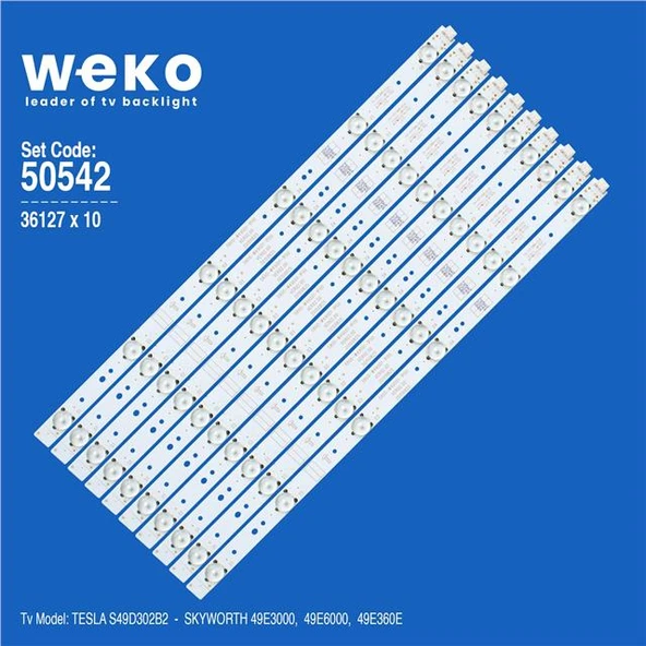 Skyworth 49E6000 49'' İnç 10 Adet Tv Led Bar ( Tvnizin içindeki led barla aynısı olduğunu görmeden almayınız. Led bar ürünlerinde paket açıldığında iade kabul edilmemektedir. ) ürün görseli