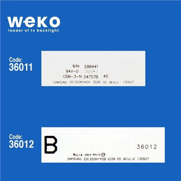 Samsung KDL-40R453B 40'' İnç 10 Adet Tv Led Bar ( Tvnizin içindeki led barla aynısı olduğunu görmeden almayınız. Led bar ürünlerinde paket açıldığında iade kabul edilmemektedir. ) - Resim 2