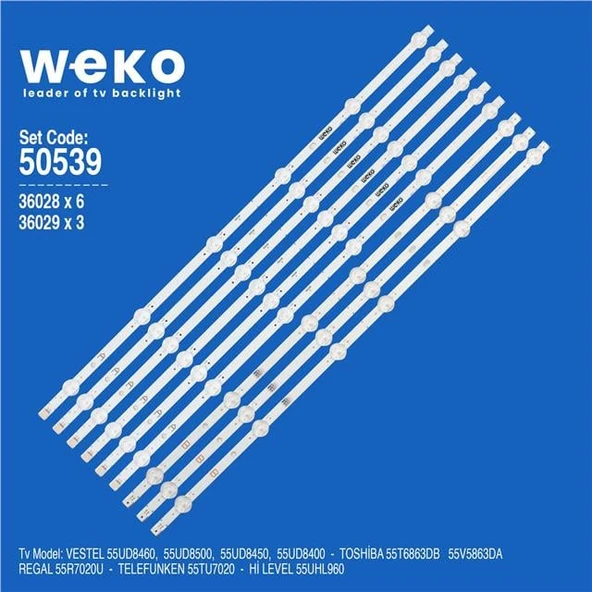 Vestel 55UD8400 55'' İnç 9 Adet Tv Led Bar ( Tvnizin içindeki led barla aynısı olduğunu görmeden almayınız. Led bar ürünlerinde paket açıldığında iade kabul edilmemektedir. ) ürün görseli