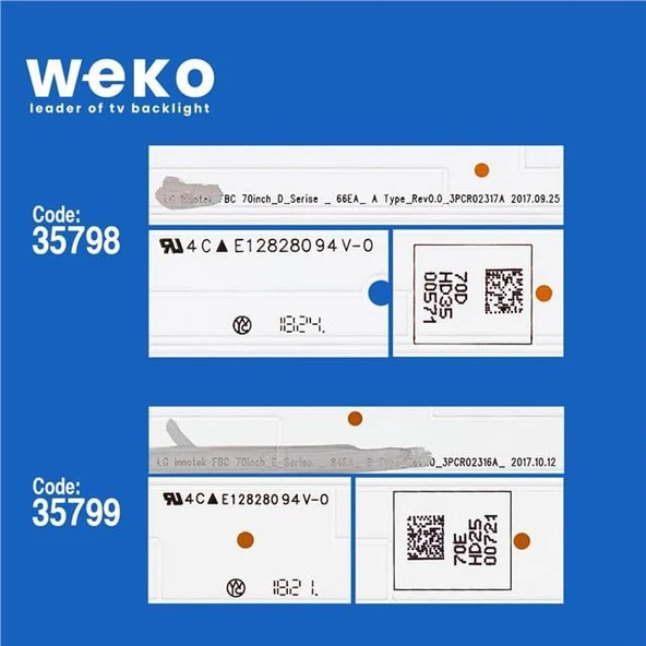 Vizio D70-F3 70'' İnç 12 Adet Tv Led Bar ( Tvnizin içindeki led barla aynısı olduğunu görmeden almayınız. Led bar ürünlerinde paket açıldığında iade kabul edilmemektedir. ) - Resim 2