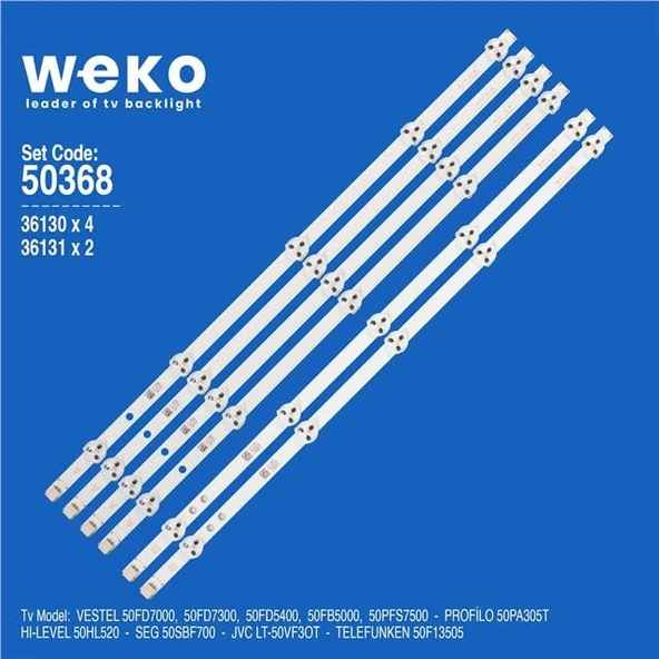 Vestel 50FD7300 50'' İnç 6 Adet Tv Led Bar ( Tvnizin içindeki led barla aynısı olduğunu görmeden almayınız. Led bar ürünlerinde paket açıldığında iade kabul edilmemektedir. )