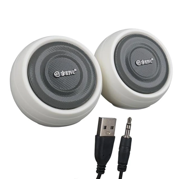 Magicvoice MV-24845 1+1 USB AUX Oval Multımedia Ses Sistemi Speaker - Hoparlör 2X3watt