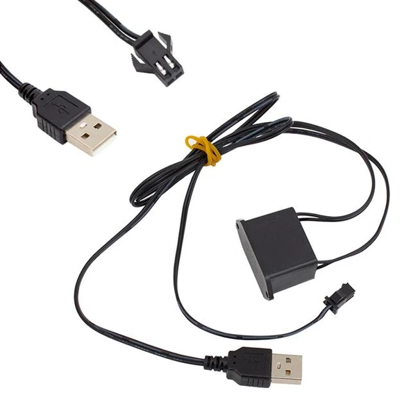 Powermaster PM-6076 5 Metre 5 Volt USB Adaptörlü Neon Kırmızı İp Aydınlatma - Resim 2