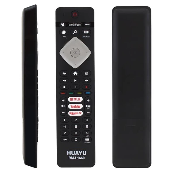 Huayu Philips RM-L1660 RC4498 RC4501 YKF291-003 Netflix-Youtube-Rakuten Tv Tuşlu Lcd Led Tv Kumanda (Ses Komutsuz) ürün görseli