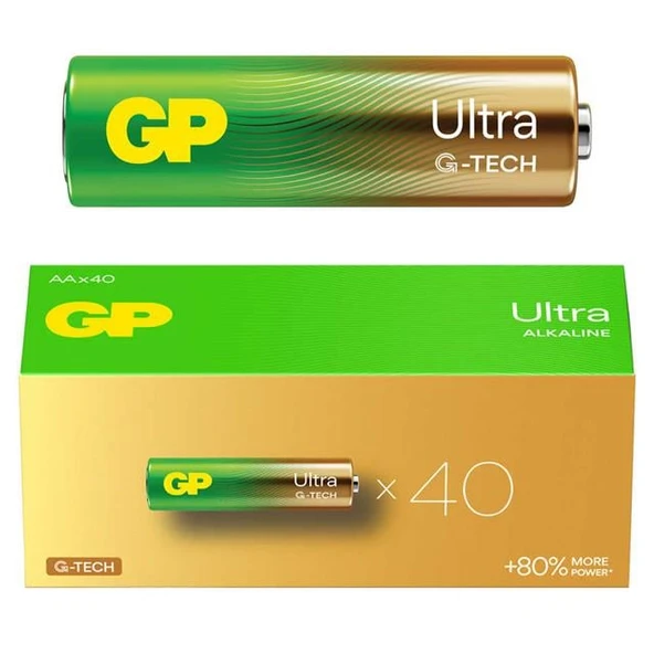 GP Ultra Alkaline AAA LR03 İnce Kalem Pil 40'Lı Paket (G-Tech)