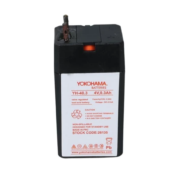Yokohama YH-40.3 4 Volt - 0.3 Amper Akü (25.5X19.5X48 Mm) - 3