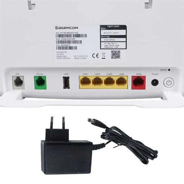 Sagemcom Fast 5366S AC1750 Wifi 5 2.4Ghz 5Ghz Dualband 4 Port Vdsl Wan Gigabit Voip Kablosuz Modem - 3