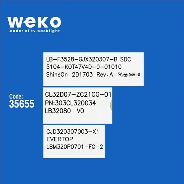 Wkset-5258 35655X3 Philips Evertop Lbm320p0701-Fc-2  3 Adet Led Bar ( Tvnizin içindeki led barla aynısı olduğunu görmeden almayınız. Led bar ürünlerinde paket açıldığında iade kabul edilmemektedir. ) - 2