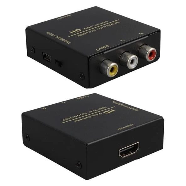 Powermaster PM-33523 HDMI TO RCA AV NTSC/PAL Görüntü Dönüştürücü Çevirici Adaptör Metal Kasa - 1