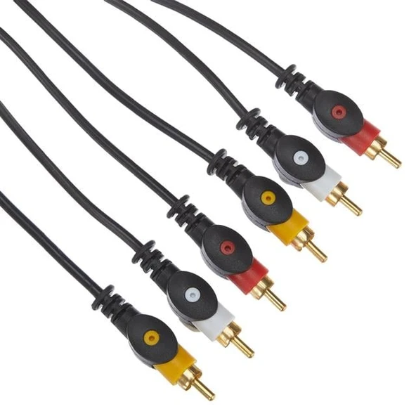 Powermaster PM-11954 3 RCA TOS 5 Metre Kablo Video Audio Stereo Ses - 2