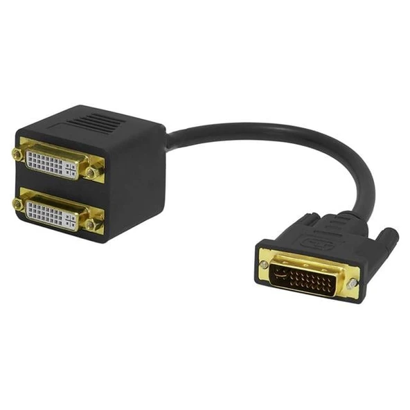 Powermaster PM-25997 24+1 DVI Erkek TO 2X 24+5 DVI Dişi Çoklayıcı Kablo 32Cm - 1
