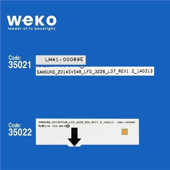 Wkset-5104 35021X6 35022X6 Samsung_2014Svs48_Lfd_3228 12 Adet Led Bar - Resim 2