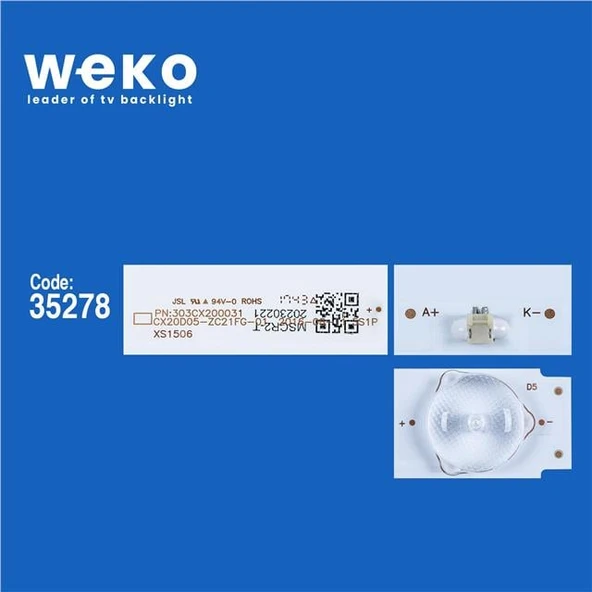 Wkset-5754 35278 Cx20d05-Zc21fg-01 5S1P - 125-130/3.2-3.3 - 303Cx200031 2 Adet Led Bar - 2