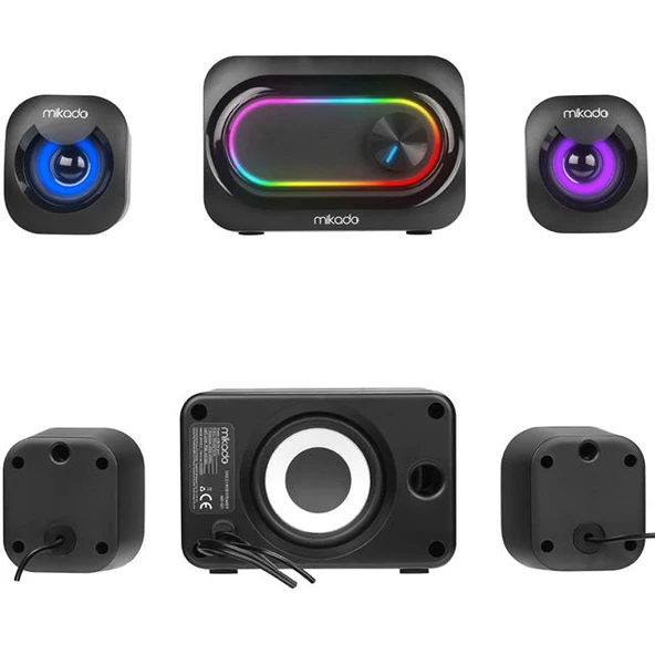 Mikado MD-511 5W+3W×2 USB RGB Ledli 2+1 Gaming Speaker Hoparlör - 3