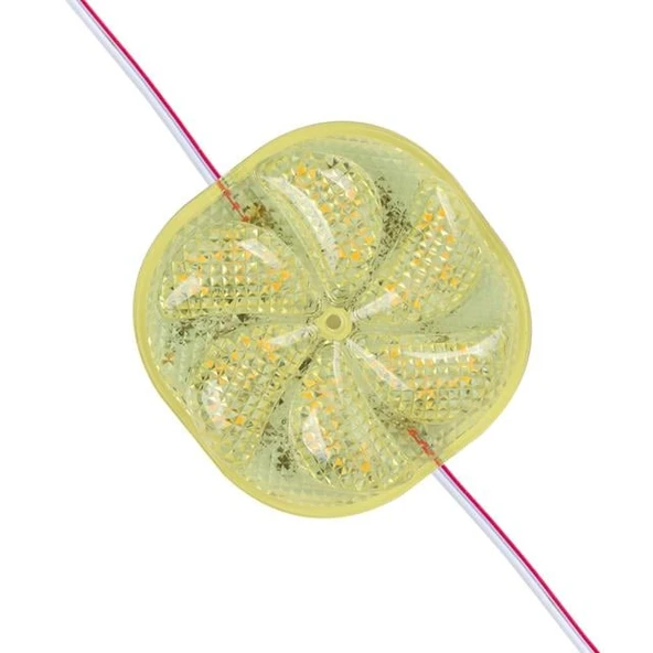 Powermaster PM-14700 12 Volt 3 Watt Sarı Yanıp Sönen Çakar 6565-2835 Modül Led 65X65x12mm ürün görseli