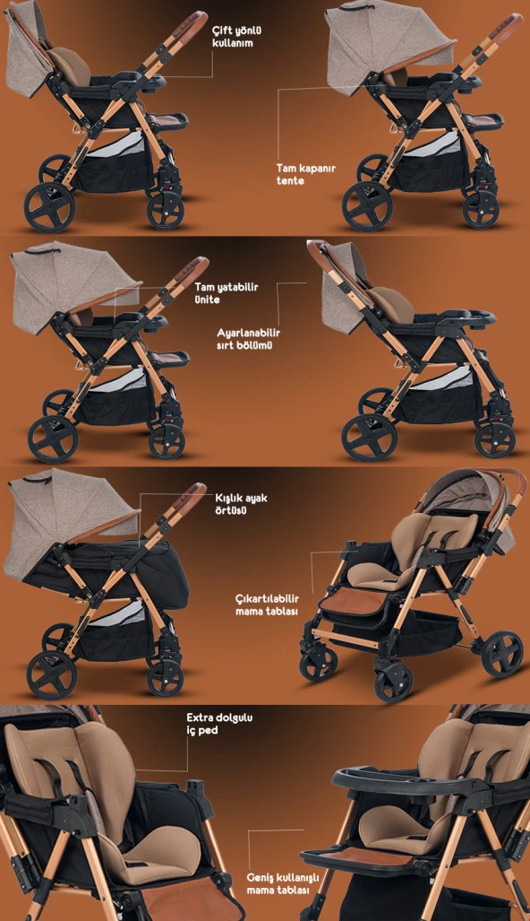 Baby Home 810 Xti Çift Yönlü Bebek Arabası - 7