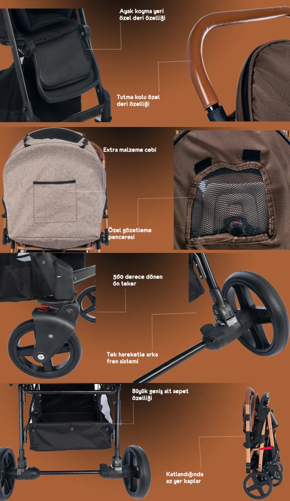 Baby Home 810 Xti Çift Yönlü Bebek Arabası - 8