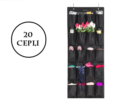 20 Cepli Kapı Arkası Çok Amaçlı Organizer - Siyah - 3