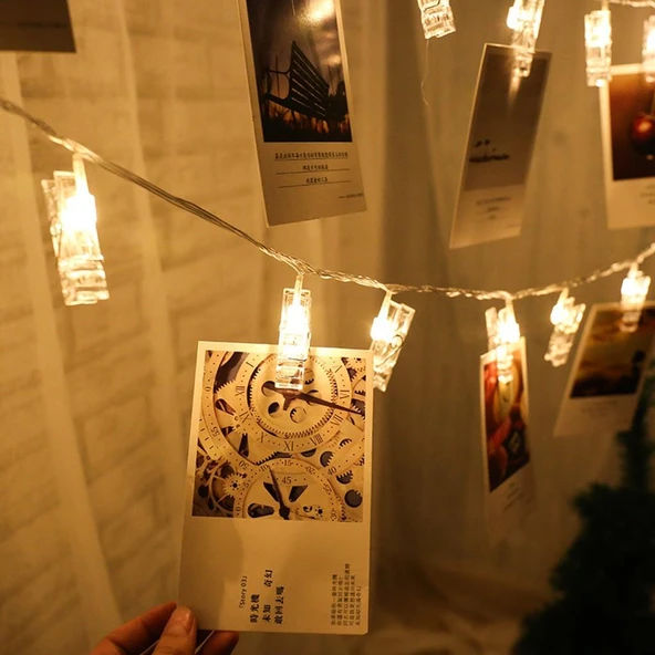 Işıklı Mandallı Fotoğraf Albümü 5M - 30 LED - 1